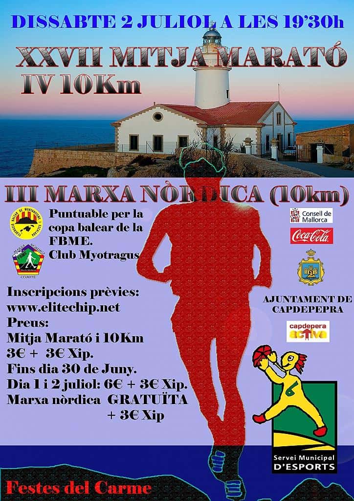 XXVII Mitja Marató del Carme 2016 en Capdepera (21km, 10km, 10km)