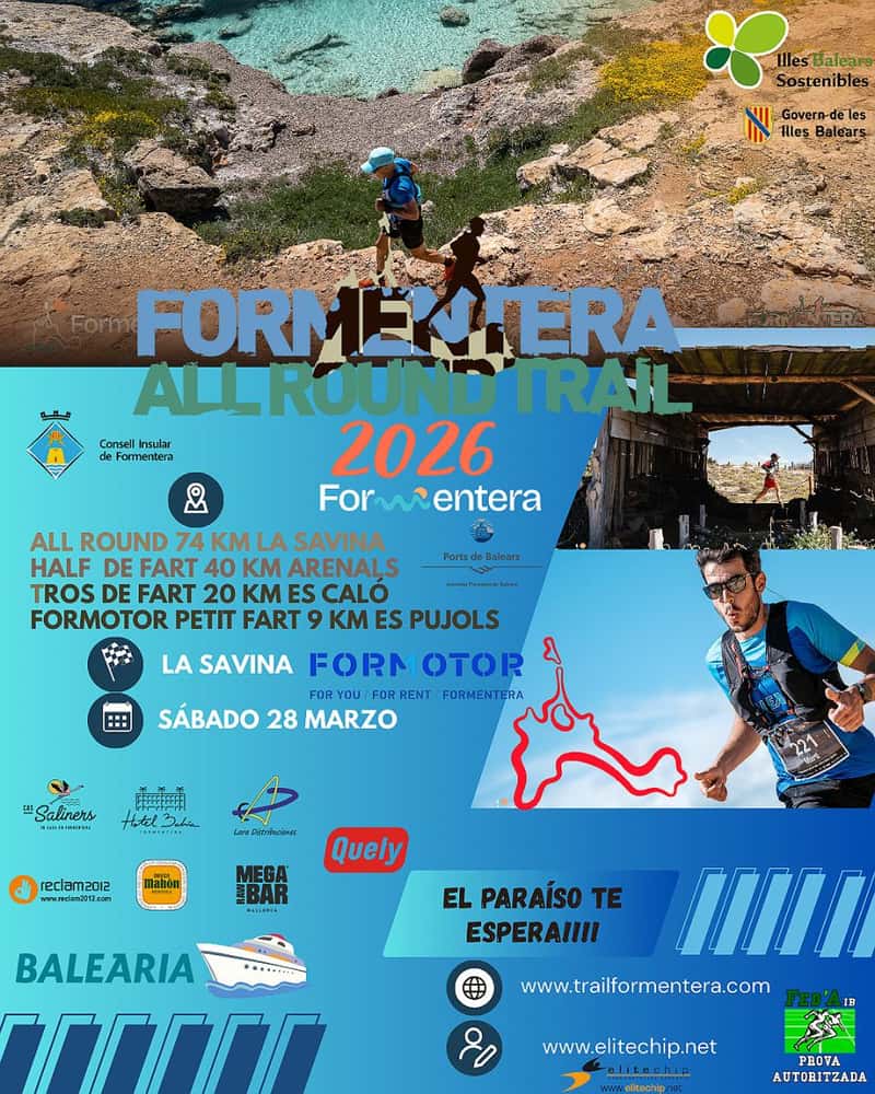 XV Formentera All Round Trail 2026 en La Savina (72km, 40.5km, 21km, 12km)