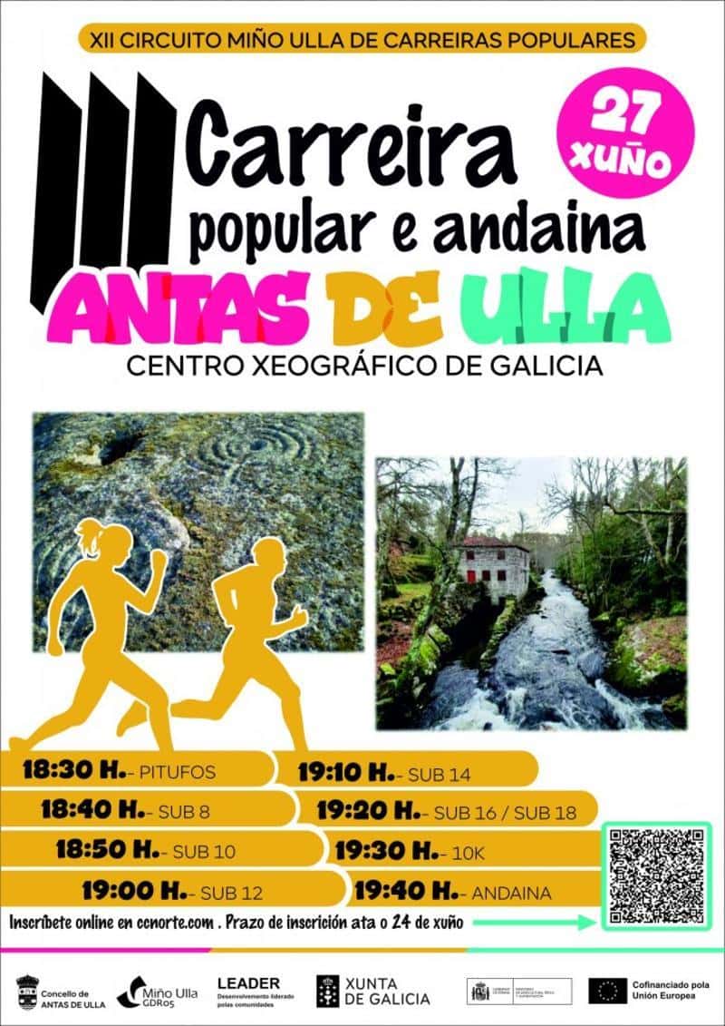 III CARREIRA POPULAR E ANDAINA “CENTRO XEOGRÁFICO DE GALICIA-ANTAS DE ULLA” en Antas de Ulla (150m, 300m, 500m, 500m, 750m, 1000m, 10km, 5km)