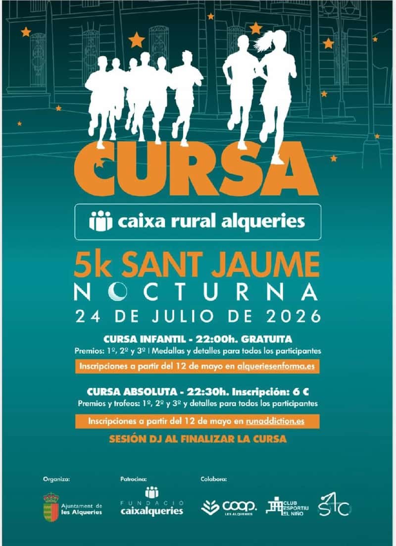 5K Sant Jaume Cursa Nocturna en Alquerias (230meters, 430meters, 900meters, 5km, 5km)