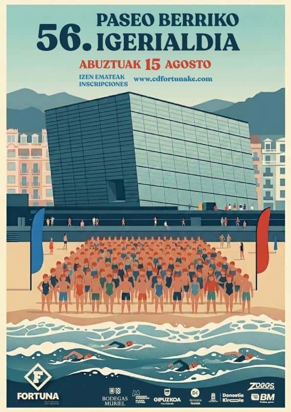 56 TRAVESIA A NADO PASEO NUEVO en Donostia / San Sebastián (2km, 0.5km)