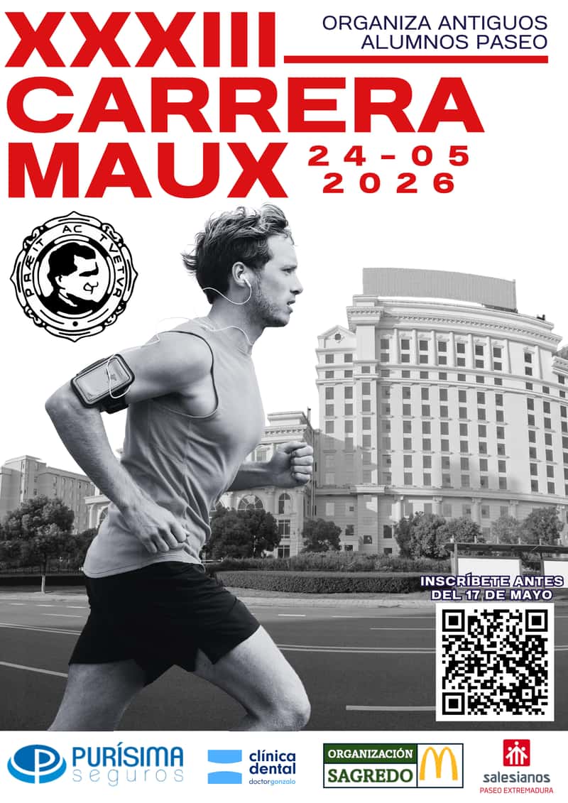 Carrera MAUX XXXIII 2026 en Madrid (10km, 10km, 10km, 10km, 10km, 10km, 5km, 5km, 5km, 5km, 5km, 5km, 2km, 1.609km, 1.609km, 1km, 1km, 0.6km, 0.6km, 0.3km, 0.3km, 0.2km, 0.06km)