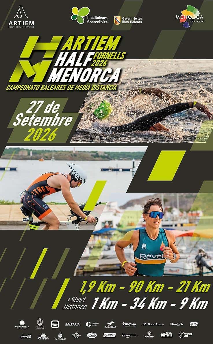 XI Artiem Half Menorca Triatlón 2026 en Fornells (1.9km, 90km, 21.1km)