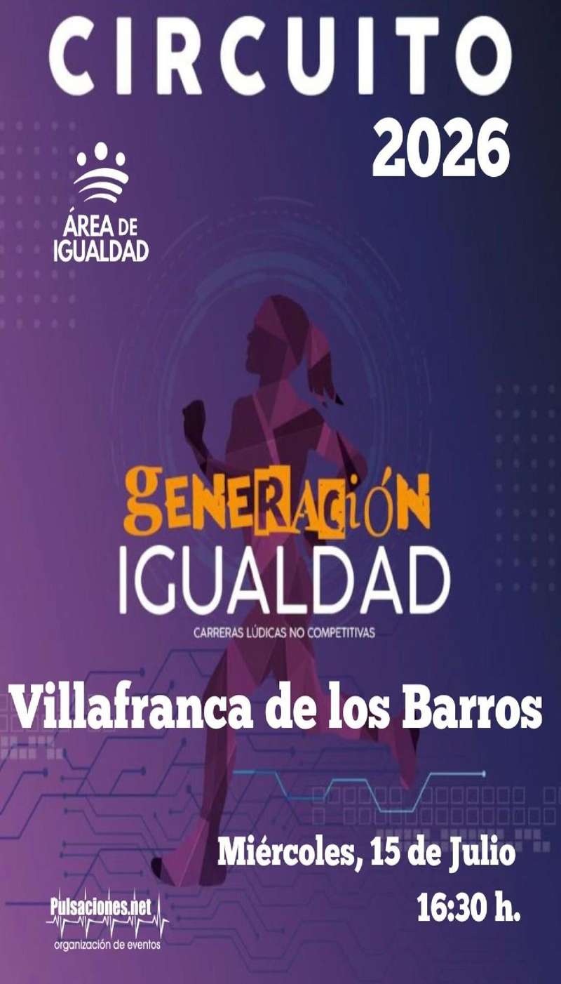 Carrera "Generación Igualdad" VILLAFRANCA DE LOS BARROS 2026 en Villafranca de los Barros (5km)