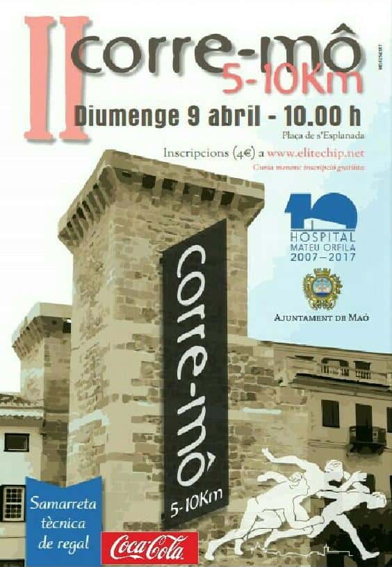 II Cursa Corre Mô 2017 en Maó (10km, 5km, 0.55km)