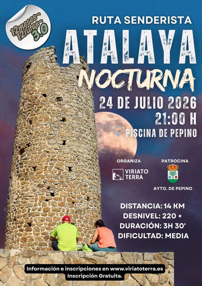 Ruta Senderista Atalaya Nocturna (12 Meses 12 Rutas 3.0) en Pepino (14km)
