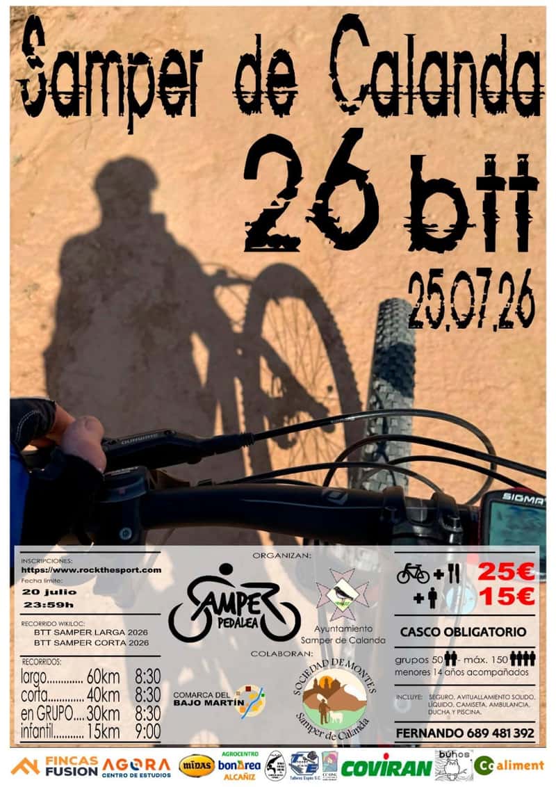 XXVI Marcha Cicloturista BTT Samper de Calanda en Samper de Calanda (60km, 40km, 30km, 15km)