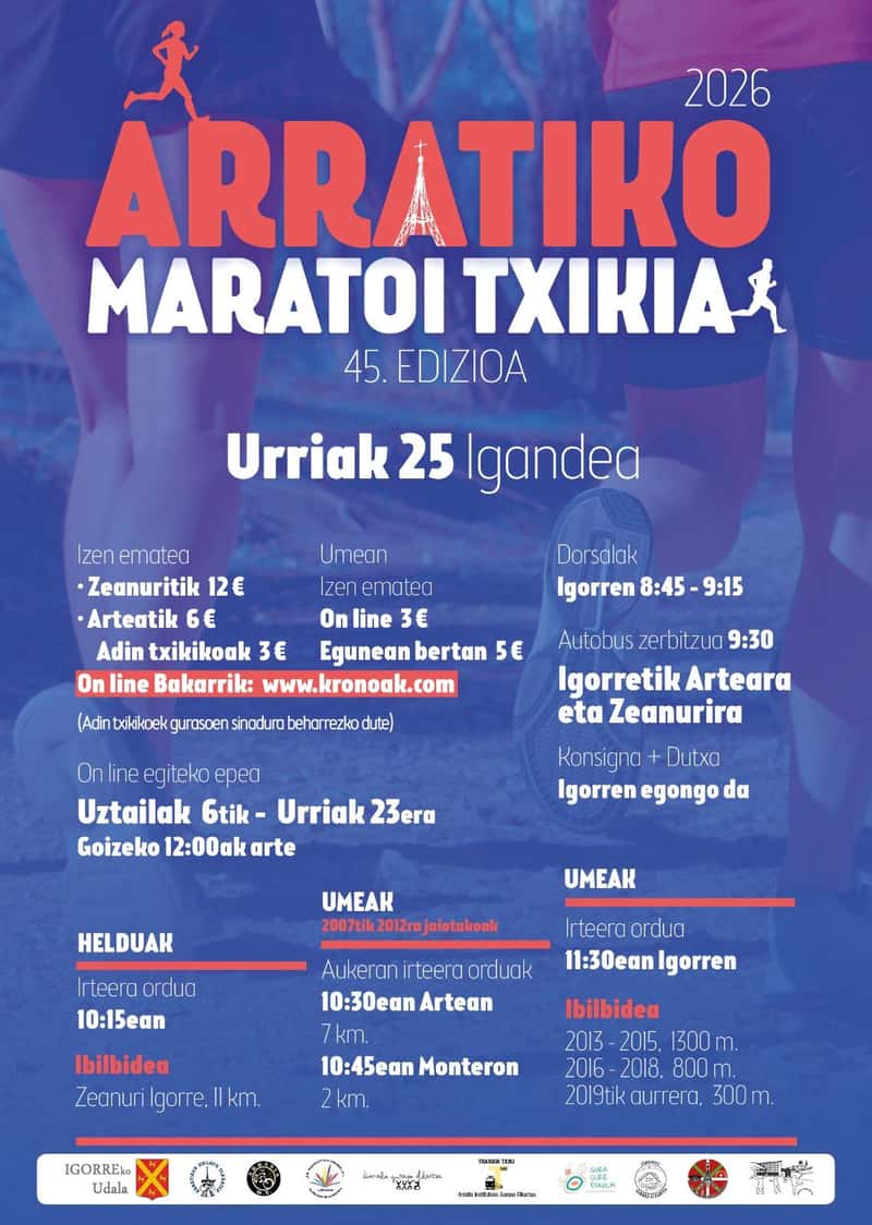 45. Arratiako Maratoi Txikia (Zeanuri-Igorre) en Igorre (11km, 5km, 7km, 1300m, 800m, 300m)
