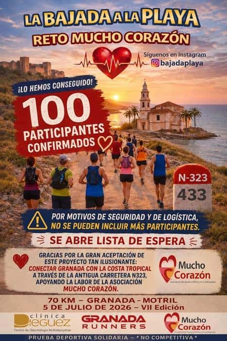 VII BAJADA A LA PLAYA ''RETO MUCHO CORAZÓN'' en Granada (70km)