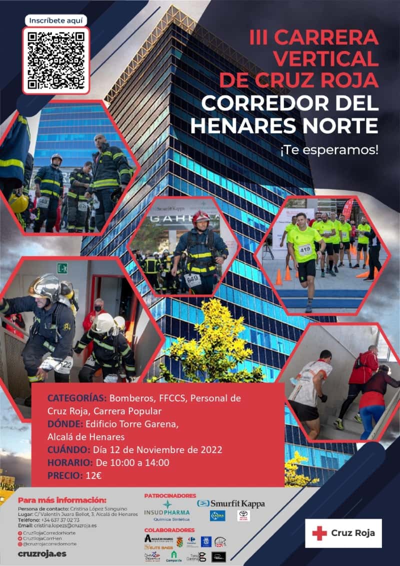 III CARRERA VERTICAL TORREGARENA, CRUZ ROJA CORREDOR DEL HENARES NORTE 2022 en Alcalá de Henares (1km)