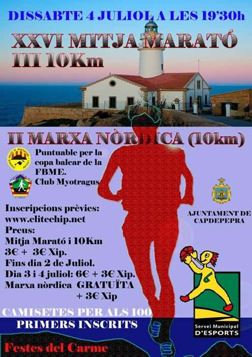 XXVI Mitja Marató del Carme 2015 en Capdepera (21.0975km, 10km, 10km)