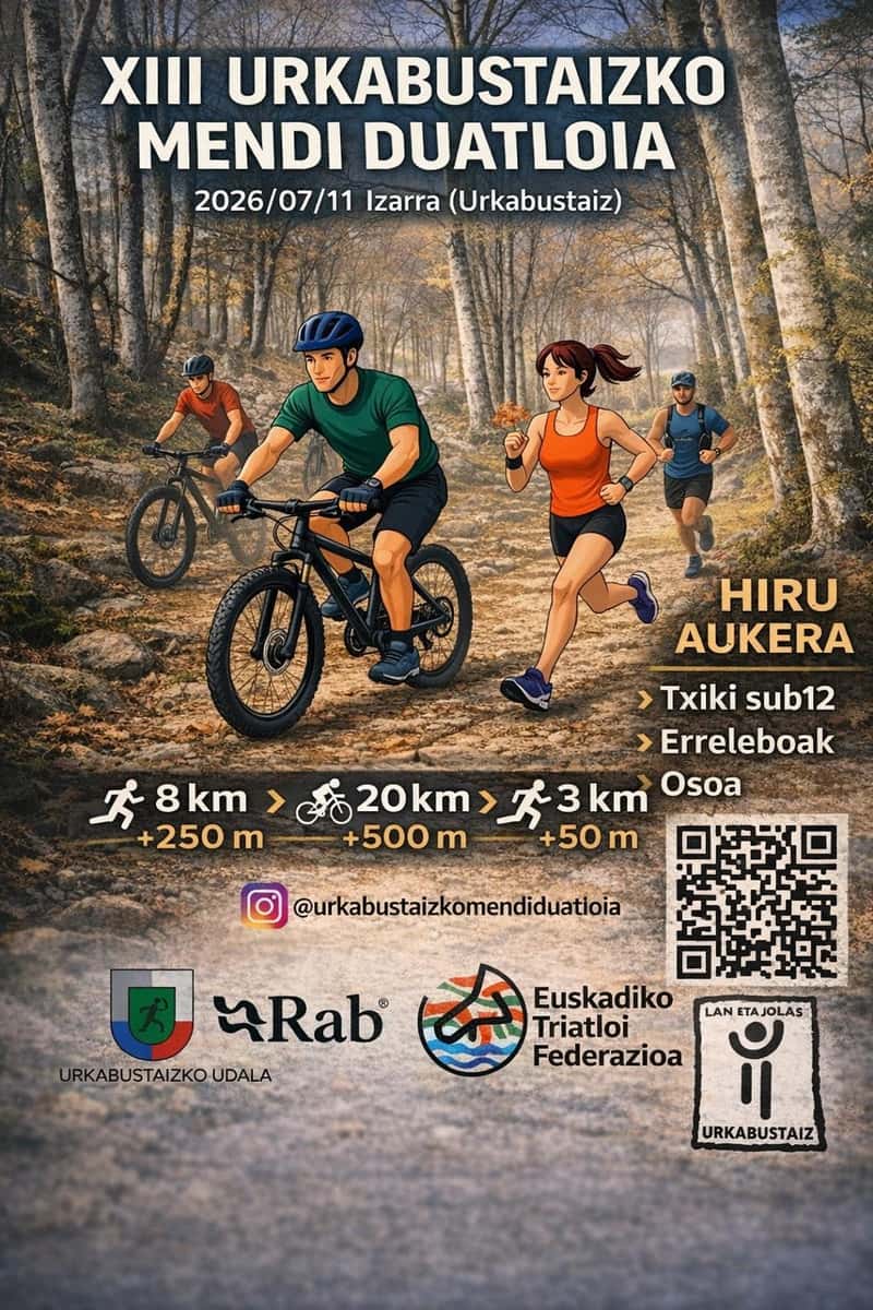 XIII URKABUSTAIZKO MENDI DUATLOIA en Izarra (8km, 20km, 3km)