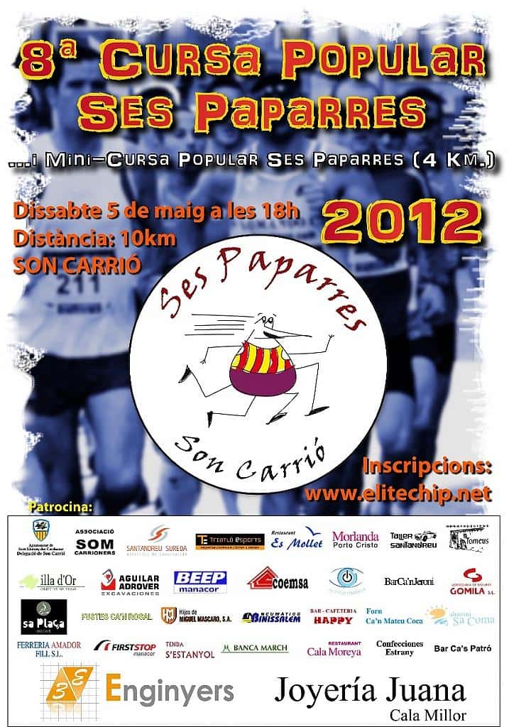 VIII Cursa de ses Paparres 2012 en Mallorca, Illes Balears, España (10km, 4km)