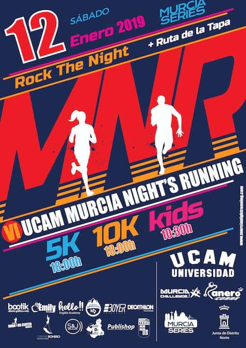 VI Ucam Murcia Night´s Running en Murcia (100m, 300m, 500m, 800m, 1200m, 5km, 10km)