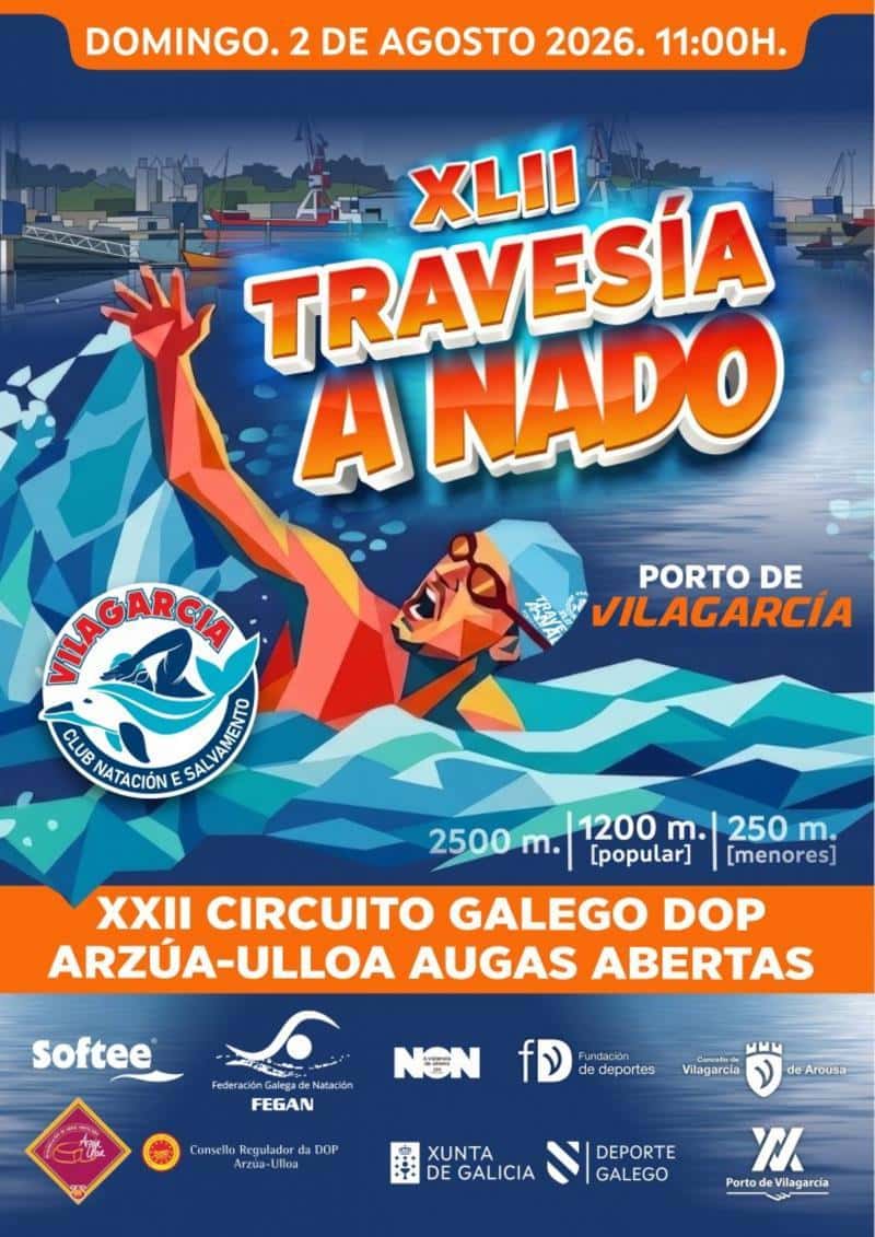 XLII TRAVESÍA A NADO DO PORTO DE VILAGARCÍA en Vilagarcía de Arousa (2500meters, 1200meters, 250meters)
